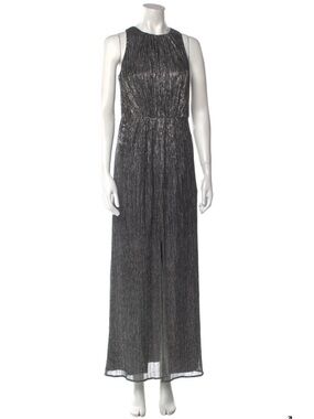 Halston Heritage Silver Sleeveless Maxi Dress